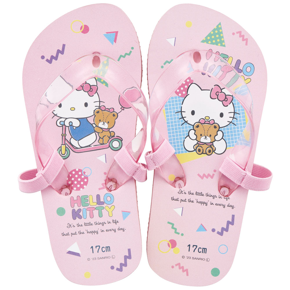ビーチサンダル キッズ 17cm 子供 キャラクター サンダル 夏用 痛くない skater スケーター SDBE17 23年 キティ ハローキティ キティちゃん 女の子【17 ビーサン子ども 海 プール ゴムバンド付き 子供用 ギフト】