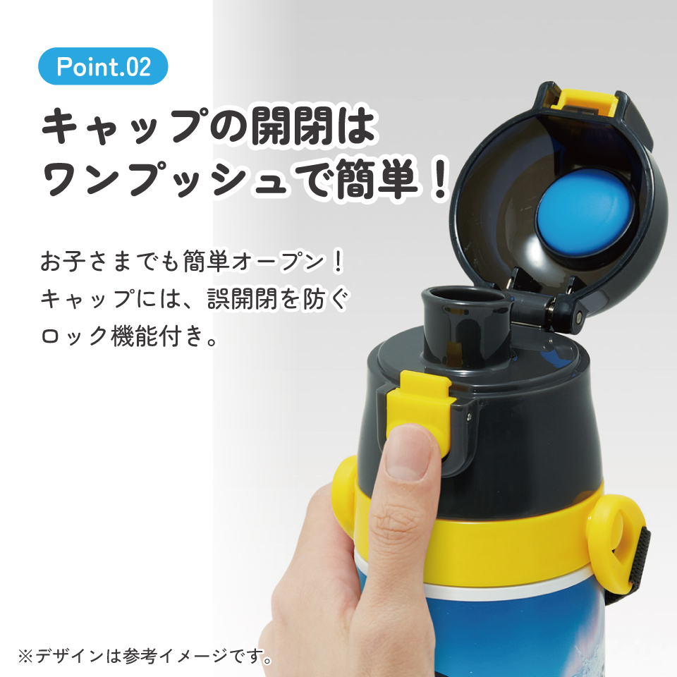 スケーター 水筒 子供 470ml 直飲み ダイレクト キッズ ステンレスボトル skater SDC4 マリオカートワールド マリオ MARIO 男の子 男子 男児【幼稚園 キャラクター ワンタッチ こども 保冷 ショルダーベルト付き 子ども】