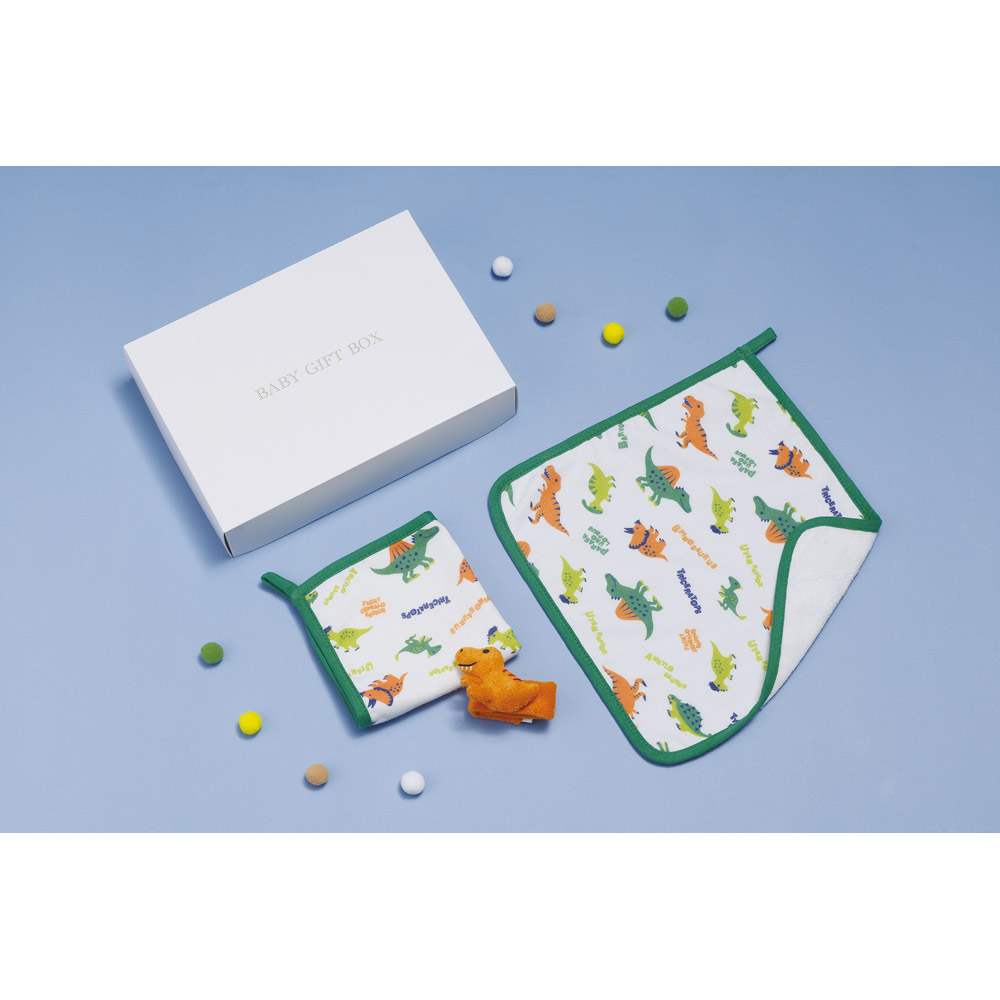 【送料無料】ベビー おやすみ ギフト セット 3000 ガラガラ リストバンド ハンド タオル スケーター skater SET1089 ディノサウルス 恐竜 ダイナソー 男の子 男子【赤ちゃん 子供 キッズ かわいい 可愛い プレゼント】
