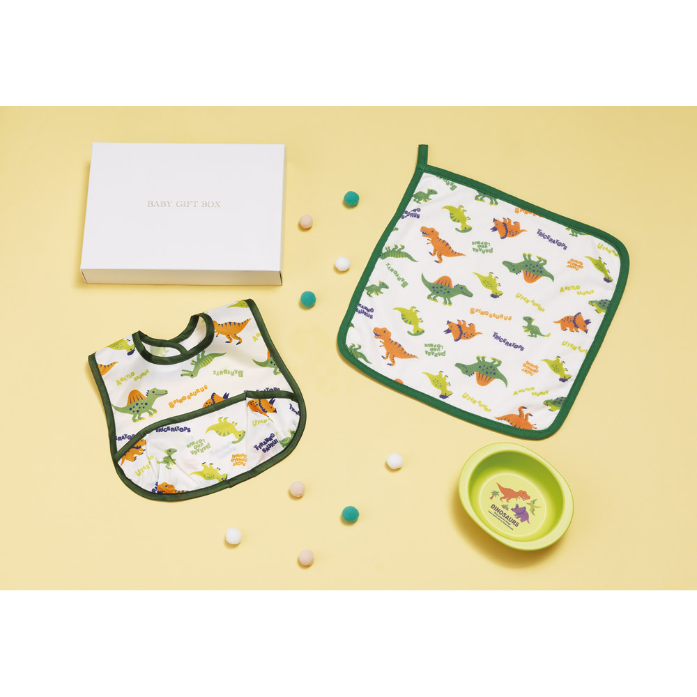 【送料無料】ベビー お食事 セット 3000 ハンドタオル ベビーエプロン 小鉢 食器 スケーター skater SET1095 ディノサウルス 恐竜 ダイナソー 男の子 男子【赤ちゃん 子供 キッズ かわいい 可愛い プレゼント】