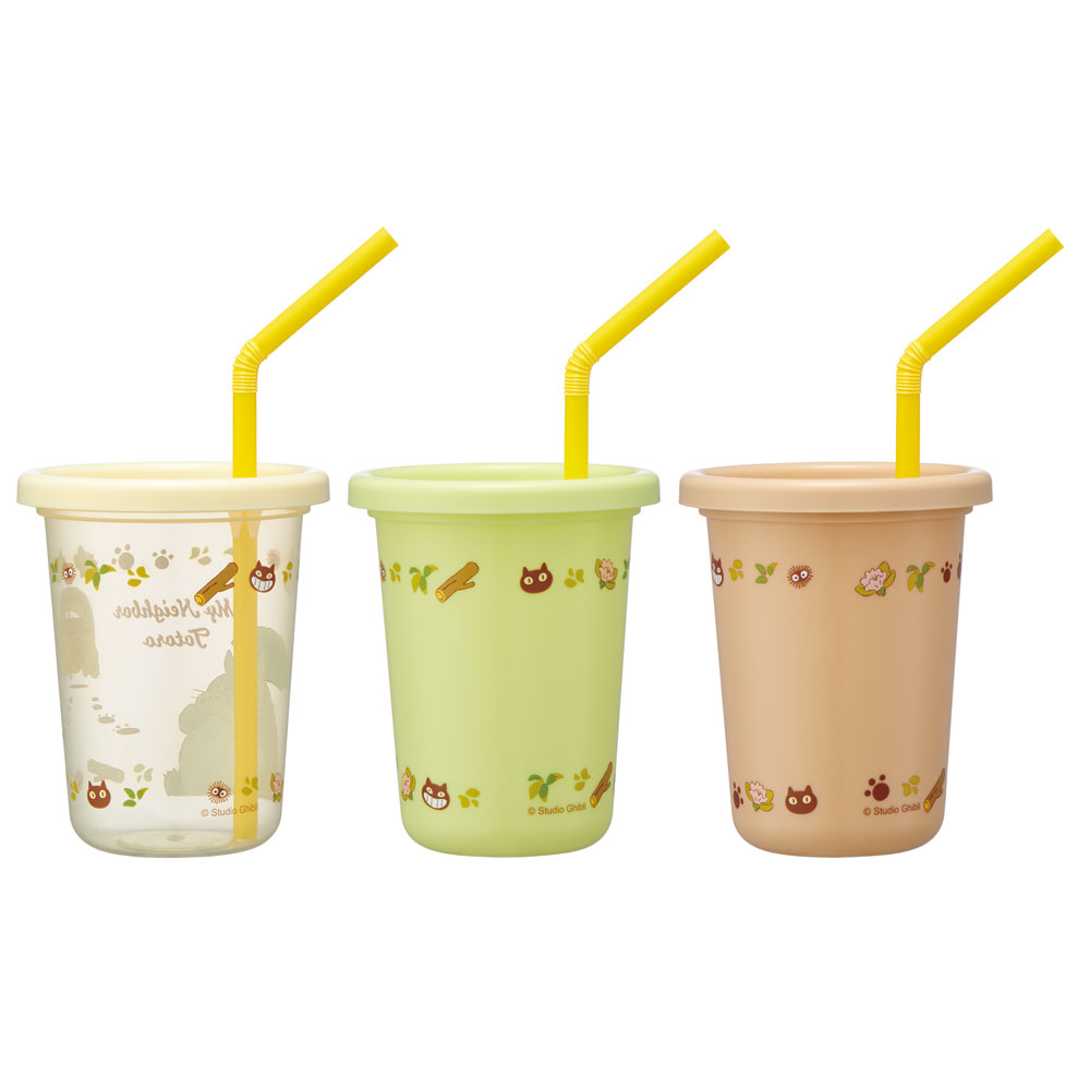 ストロー付タンブラー 230ml/3個セットとなりのトトロ(ネコバス)/SIH2ST_4973307657528/スケーター