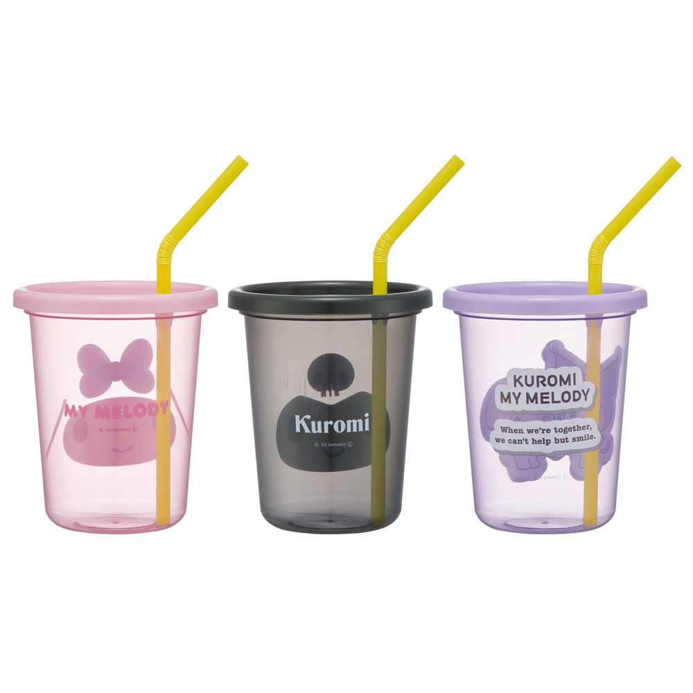 ストロー付タンブラー 320ml/3個セットクロミ/SIH3ST_4973307648168/スケーター