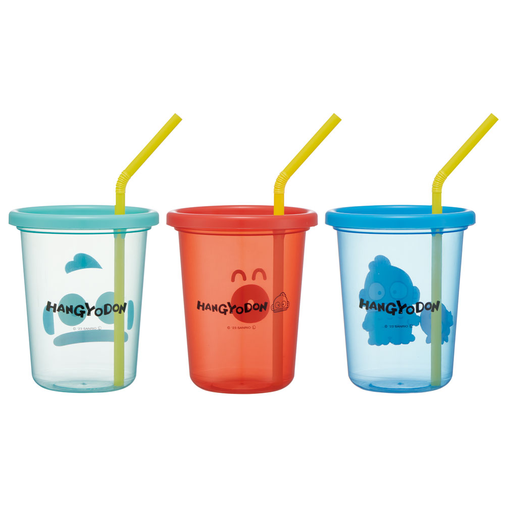 ストロー付タンブラー 320ml/3個セットはんぎょどん/SIH3ST_4973307648205/スケーター