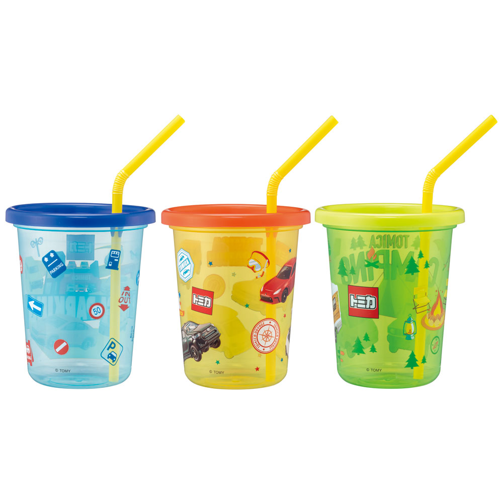 ストロー付タンブラー 320ml/3個セットトミカ２４／SIH3ST_4973307658204／スケーター