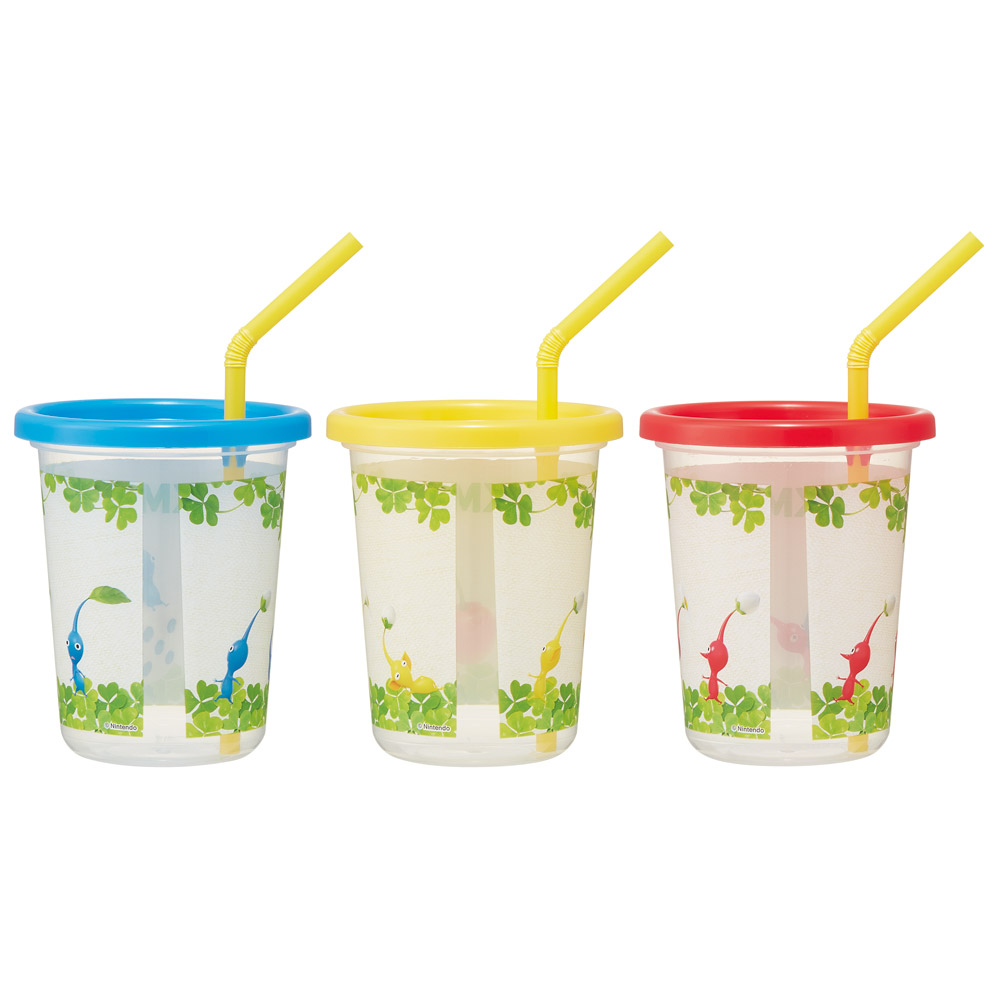 ストロー付タンブラー 320ml/3個セットピクミン/SIH3ST_4973307680052/スケーター
