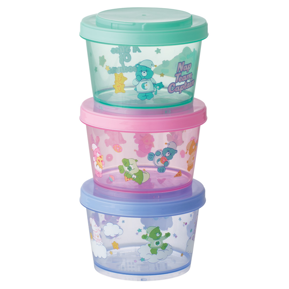 カチっとスタッキングができるプラスチック容器 3段/720ml(3コ) Care Bears ケアベア/SIJ3_4973307702969