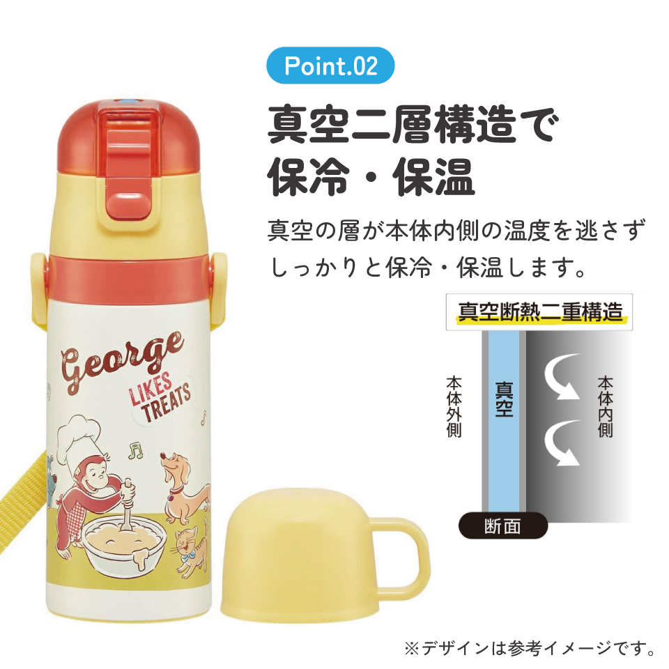 【送料無料】2WAYステンレスボトル 350ml/420mlおさるのジョージ２３／SKDC3_4973307636479