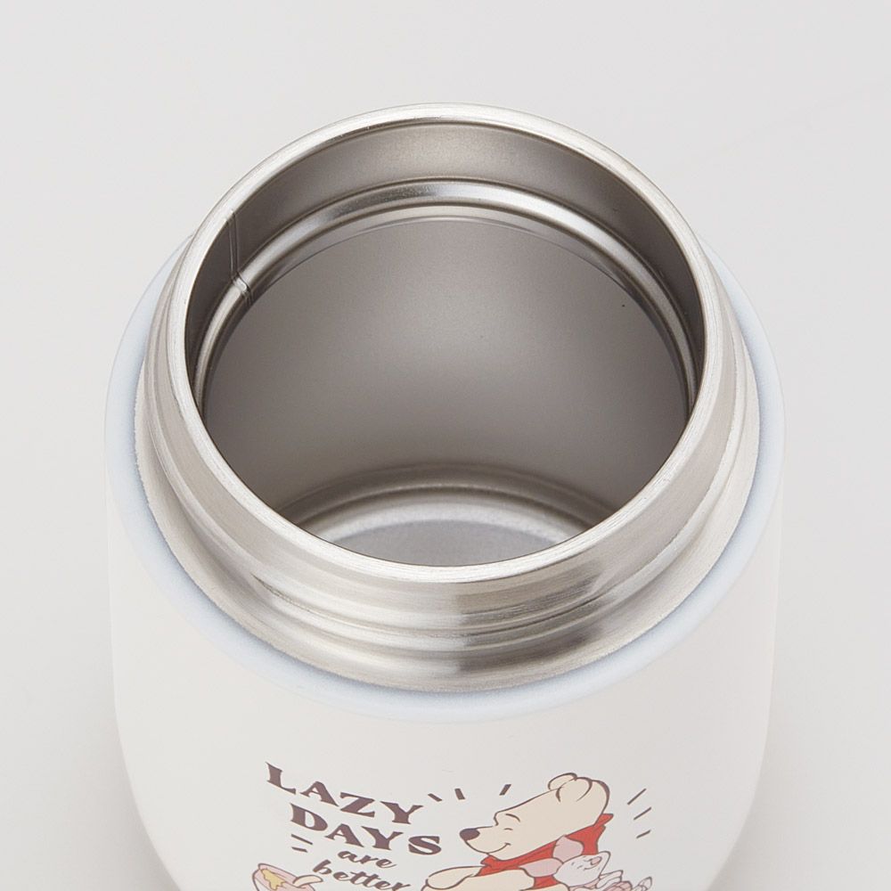 スケーター 水筒 ステンレス マグ ボトル 180ml 保温 保冷 コロンとした かわいい フォルム skater SMGD3 くすみ グレー くまのプーさん プーさん Pooh 女性【ポケットサイズ 丸み おしゃれ マグボトル 子供 大人】