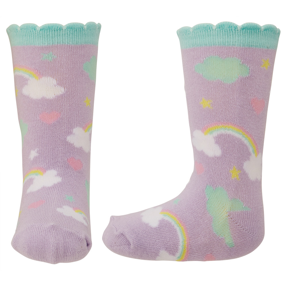 【メール便対象品】 靴下 キッズ 子供用靴下 ソックス 14～16cm くつ下 こども 1足 スケーター skater SOX2 リトルユニコーン 空 虹 メルヘン 女の子 女子【子ども プレゼント 子供用 かわいい くつした】