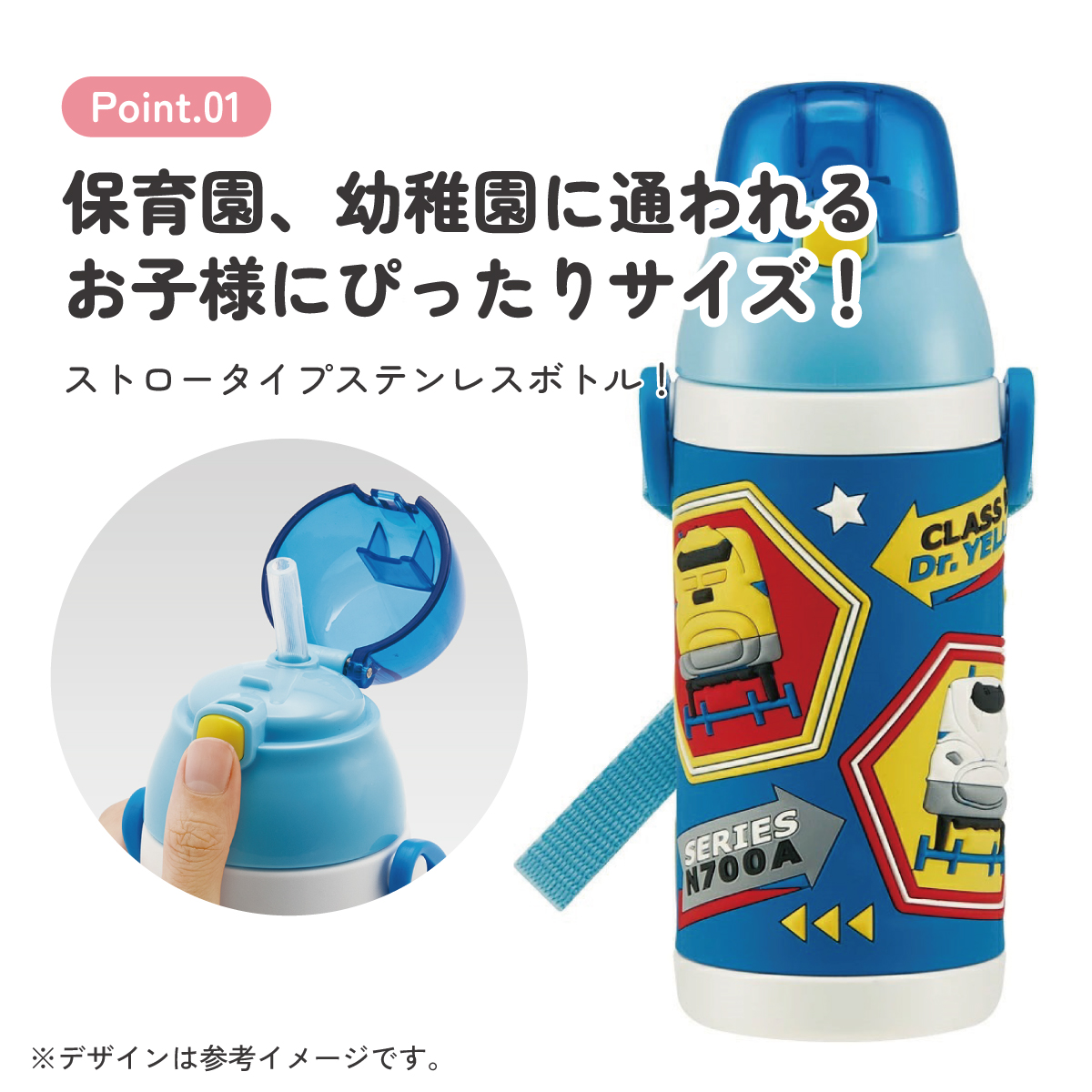 【送料無料】 水筒 キッズ ストロー ステンレス ボトル ワンタッチ 保冷 380ml 約400ml かわいい SSPV4 スケーター【キャラ ショルダー 子供 ワンプッシュ ワンタッチオープン 子どもプラレール Plarail 電車 新幹線 男の子 男子】