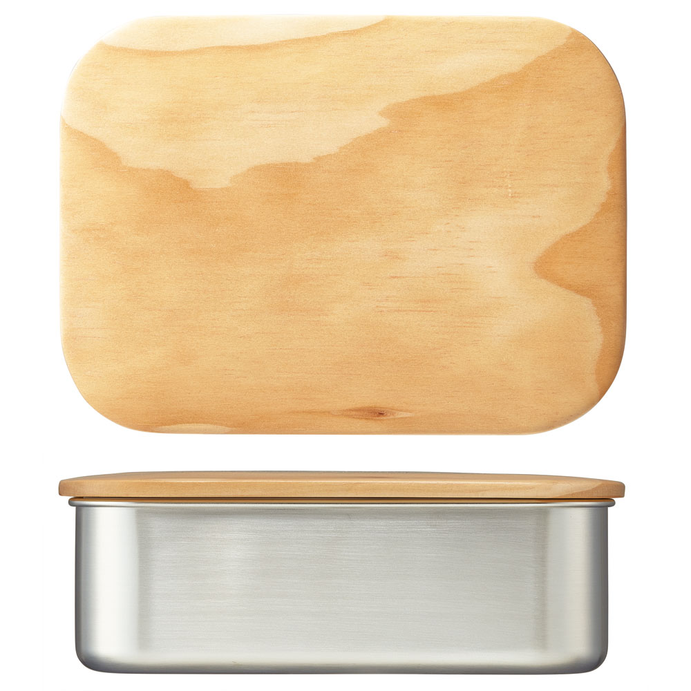 木蓋付き ステンレス 弁当箱 1030ml ランチ ボックス パッキン 付き STLBT11B スケーター skater 木目 おしゃれ シンプル