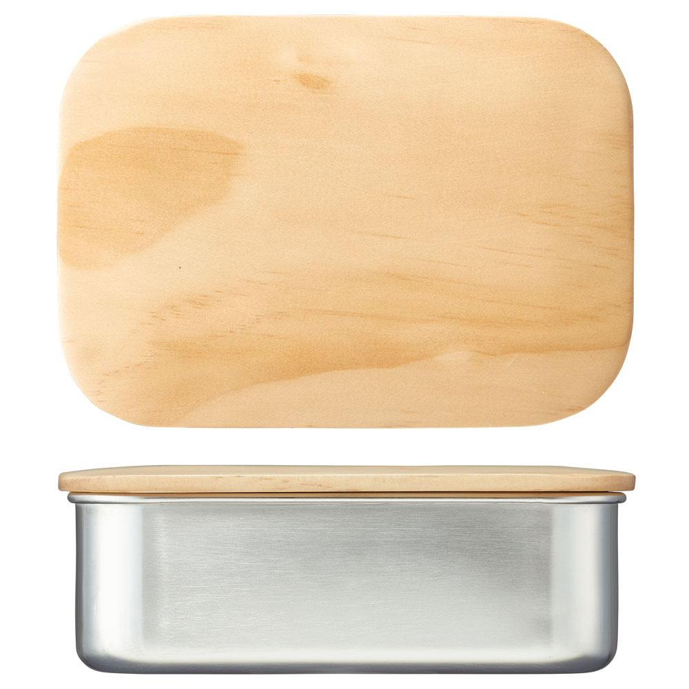 木蓋付き ステンレス 弁当箱 850ml ランチ ボックス パッキン 付き STLBT9B スケーター skater 木目 おしゃれ シンプル