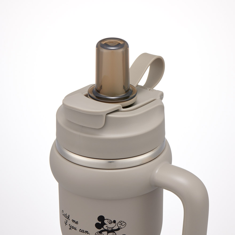スケーター ハンドル付 タンブラー 570ml ストロー ステンレス ボトル 保温 保冷 直飲み 2WAY skater STSTB6 ミッキーマウス ミッキー Mickey 男の子 女の子【子供 キッズ 大人 真空二重構造 持ち手付き】