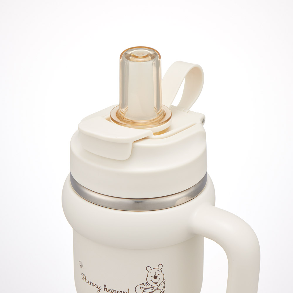 スケーター ハンドル付 タンブラー 570ml ストロー ステンレス ボトル 保温 保冷 直飲み 2WAY skater STSTB6 くまのプーさん プーさん Pooh 女性 レディース【子供 キッズ 大人 真空二重構造 持ち手付き】