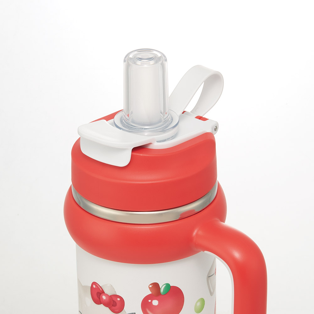 スケーター ハンドル付 タンブラー 830ml ストロー ステンレス ボトル 保温 保冷 直飲み 2WAY skater STSTB9 キティ ハローキティ キティちゃん サンリオ 女の子【子供 キッズ 大人 真空二重構造 持ち手付き】