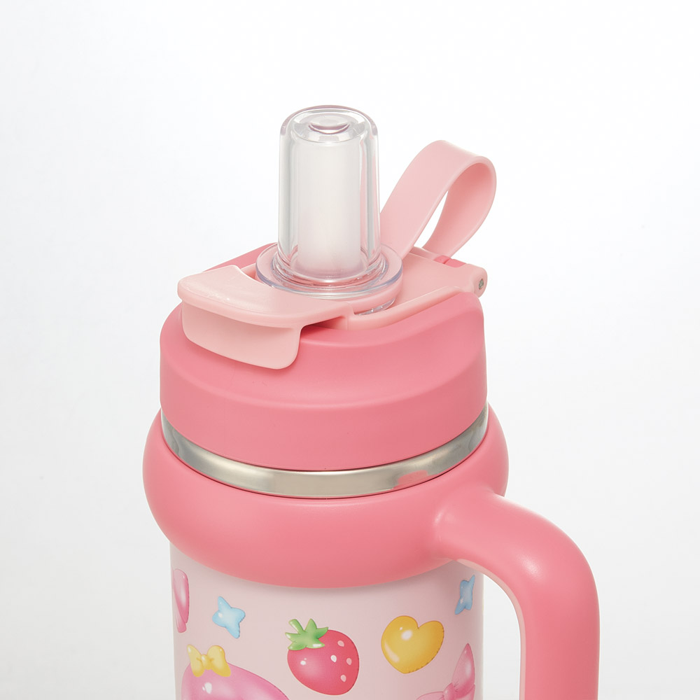 スケーター ハンドル付 タンブラー 830ml ストロー ステンレス ボトル 保温 保冷 直飲み 2WAY skater STSTB9 マイメロディ マイメロ サンリオ 女の子 女子【子供 キッズ 大人 真空二重構造 持ち手付き】