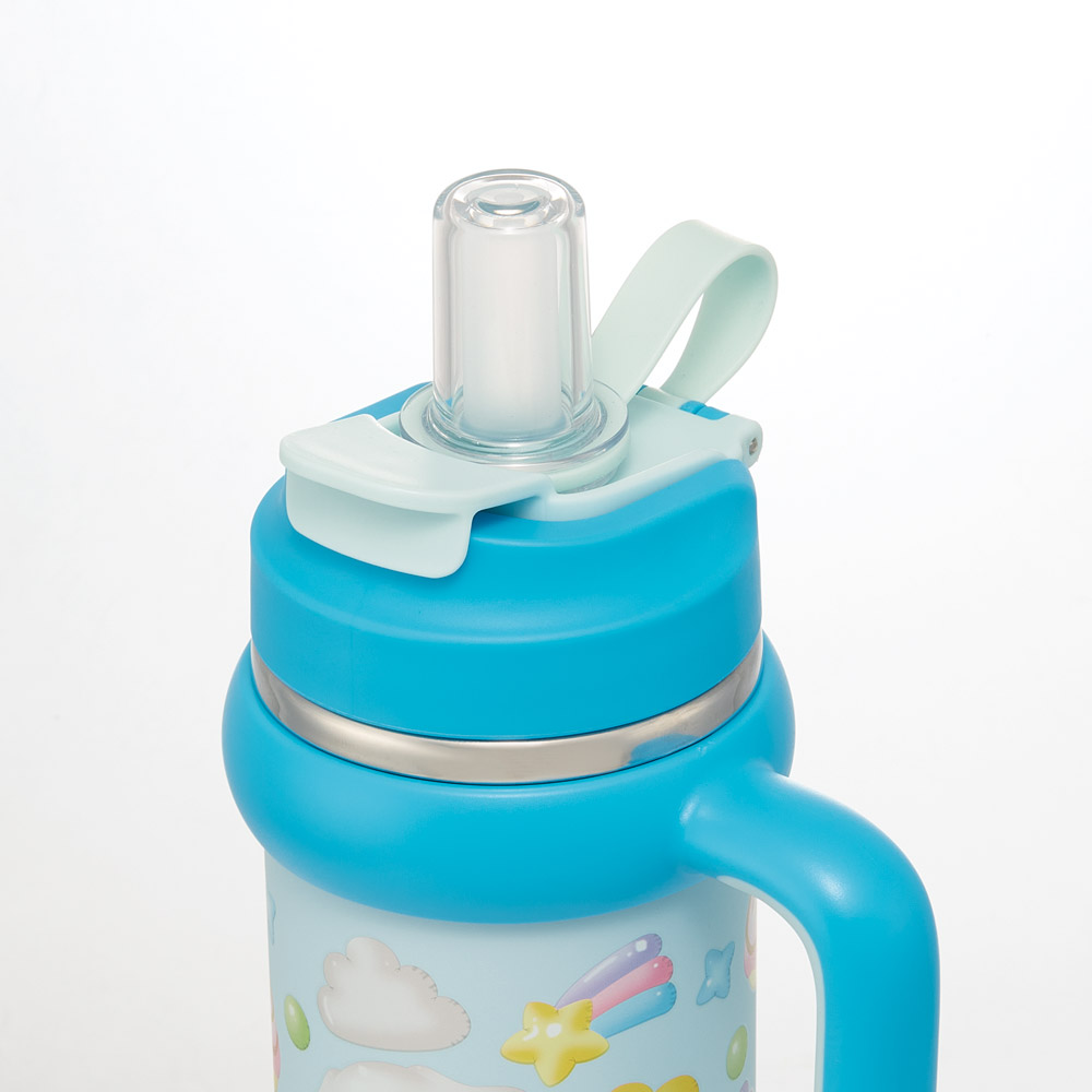 スケーター ハンドル付 タンブラー 830ml ストロー ステンレス ボトル 保温 保冷 直飲み 2WAY skater STSTB9 シナモロール シナモン サンリオ 女の子 女子【子供 キッズ 大人 真空二重構造 持ち手付き】