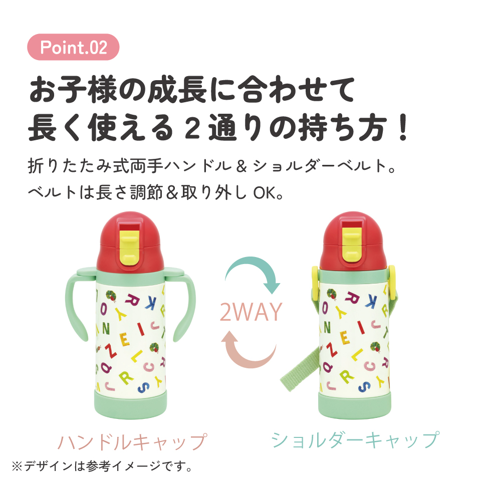 スケーター 保冷 ステンレス ストローマグ 350ml ベビーマグ ベビー 水筒 赤ちゃん マグ skater STWM3N はらぺこあおむし はらぺこ 男の子 女の子 女子【トレーニングマグ 子供 ワンプッシュ かわいい ギフト】