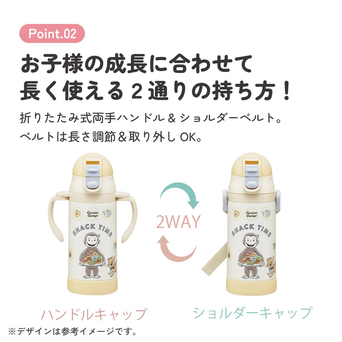 スケーター 保冷 ステンレス ストローマグ 350ml ベビーマグ ベビー 水筒 赤ちゃん マグ skater STWM3N おさるのジョージ ひとまねこざる 男の子 女の子【トレーニングマグ 子供 ワンプッシュ かわいい ギフト】