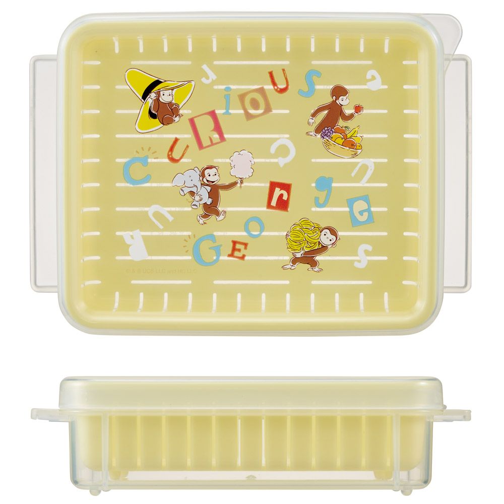 スケーター 保存 容器 S 260ml ざる付き ごはん ご飯 おかず お総菜 保存 ザル付き 保存容器 skater SZR2 おさるのジョージ アルファベット ひとまねこざる【ザル付 キッチン グッズ 用品】
