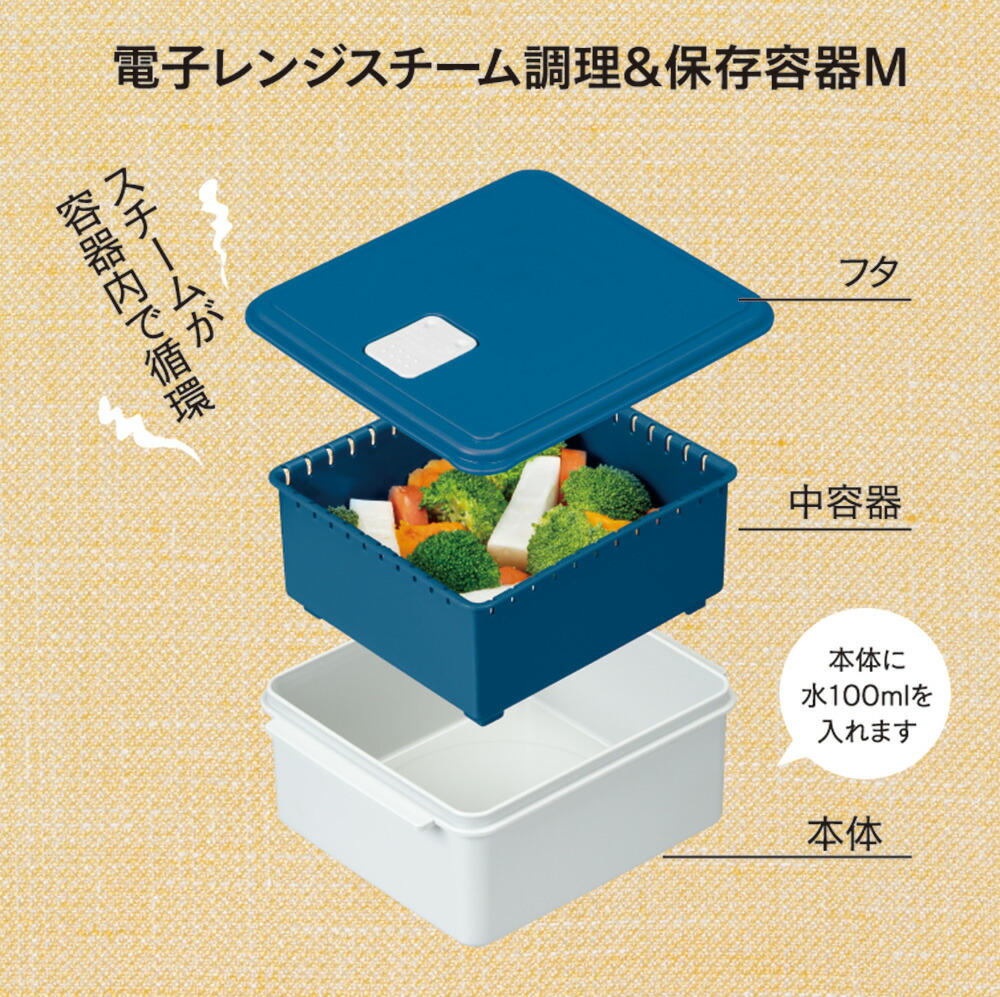 電子レンジ スチーム 調理 保存 容器 M チキン 野菜 魚 調理 簡単 ヘルシー スケーター skater UDY1ST レッド 赤 あか おしゃれ シンプル