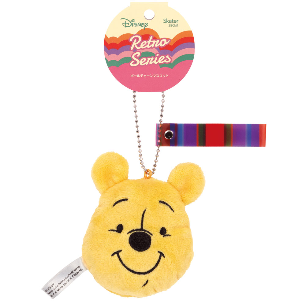 【メール便対象品】 ボールチェーンマスコット ぬいぐるみ ストラップ付 キャラクター かばん skater スケーター ZBCM1 ディズニー Disney レトロ くまのプーさん プーさん【かわいい おしゃれ 子供 女性 ギフト プレゼント】