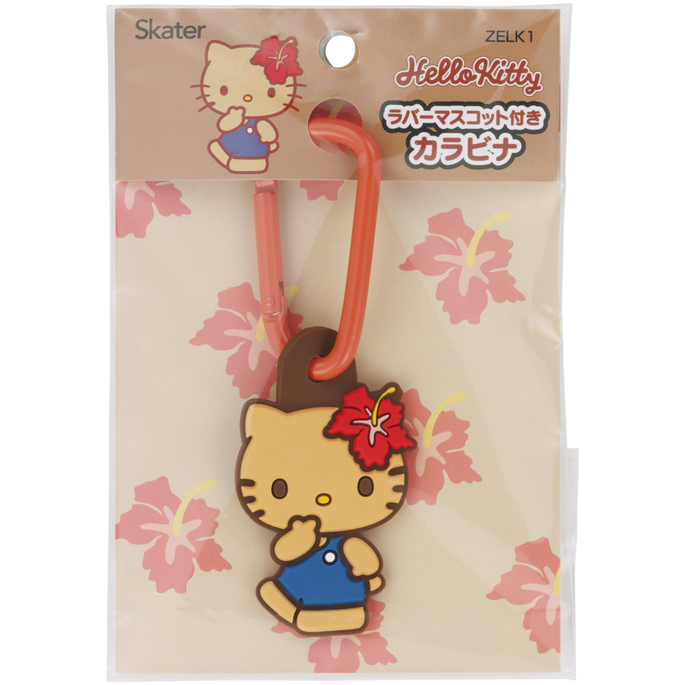 スケーター マスコット 付き カラビナ キーホルダー かわいい 目印 キャラクター skater ZELK1 日焼け キティ ハローキティ キティちゃん サンリオ 女の子【バッグ リュック カバン 鞄 子供 子ども 小学生 中学生】