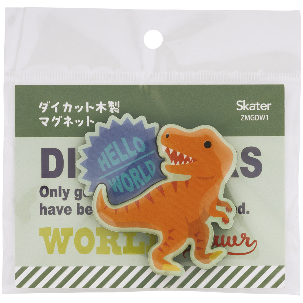 【メール便対象品】 スケーター ダイカット 木製 マグネット 磁石 冷蔵庫 職場 机 かわいい skater ZMGDW1 ティラノサウルス ディノサウルス 恐竜 ダイナソー 男の子 男子【キッチン 洗面所 玄関 オフィス ホワイトボード】