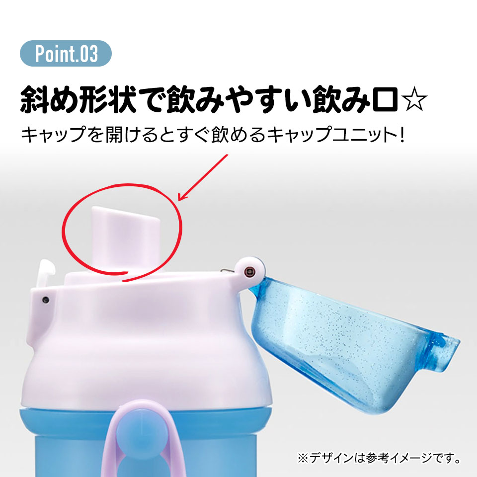 子供用 直飲み プラスチック 水筒 480ml みいるか／PSB5SANAG_4973307703768