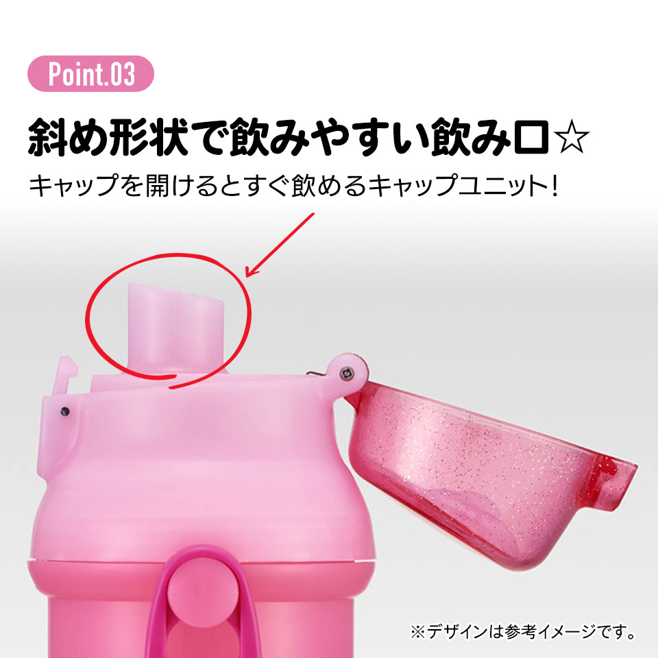子供用 直飲み プラスチック 水筒 480ml ぷにるんず/PSB5SANAG_4973307704666