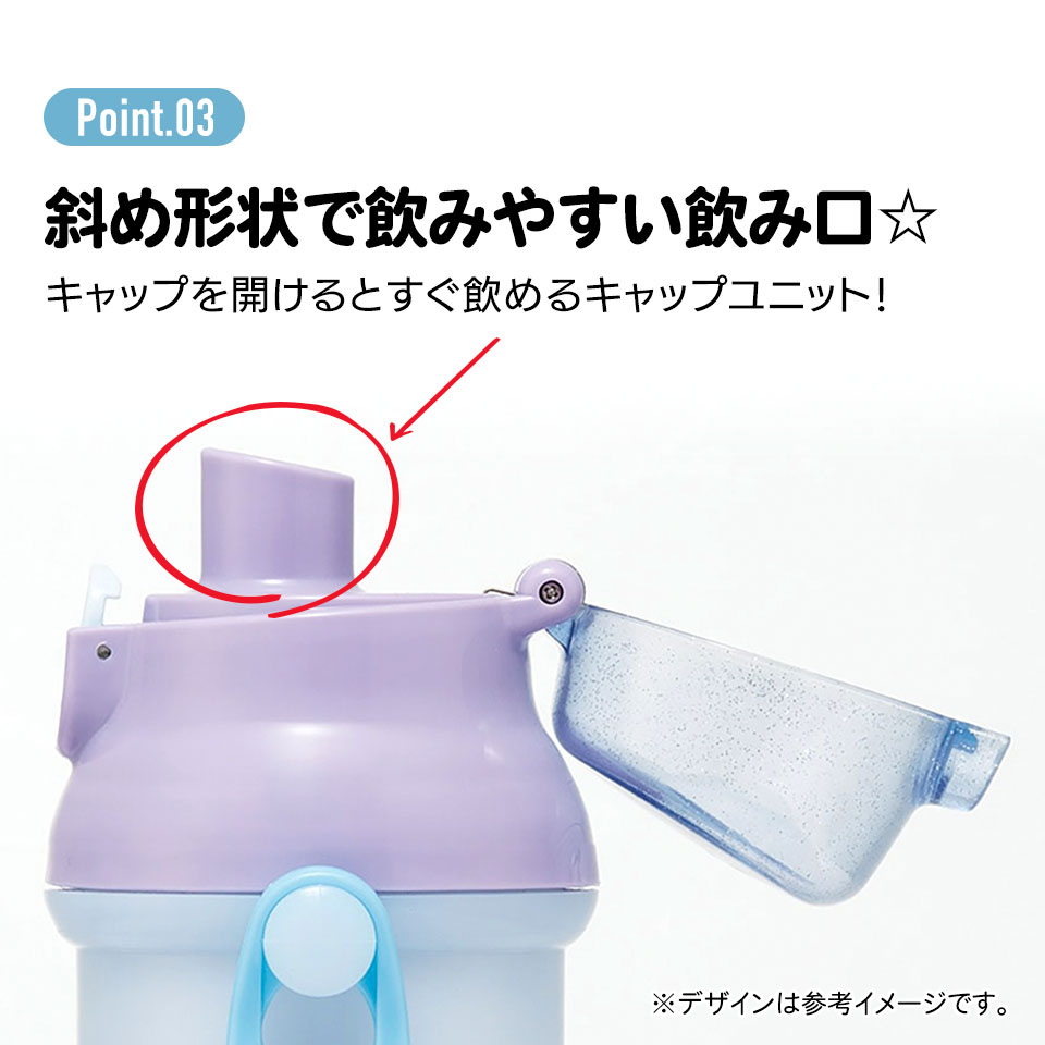 子供用 直飲み プラスチック 水筒 480ml アナと雪の女王×中川翔子/PSB5SANAG_4973307709562