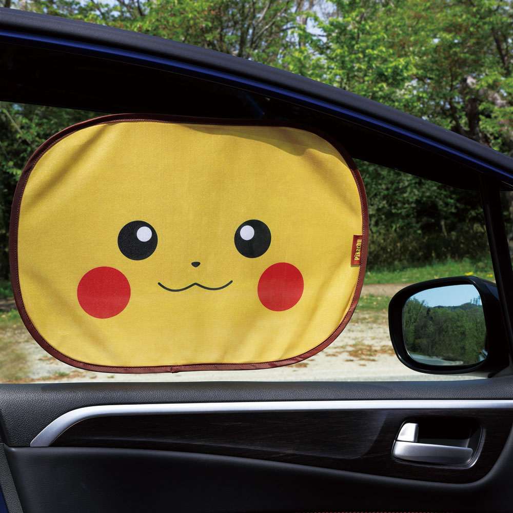 張り付く サンシェード ポケモン 車 サイド 日よけ ピカチュウ CHSS1 スケーター【カー用品 車内 炎天下 日差し 紫外線 対策 避け 便利 ドライブ グッズ 収納袋 付き かわいい キャラクター ポケットモンスター】