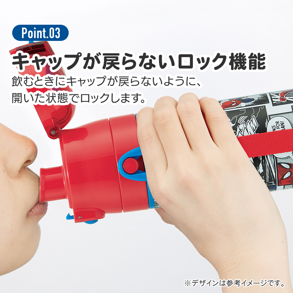 【送料無料】超軽量 直飲み コップ飲み兼用 2WAYステンレスボトル 470ml/430ml スパイダーマン25/SKDC4_4973307689451