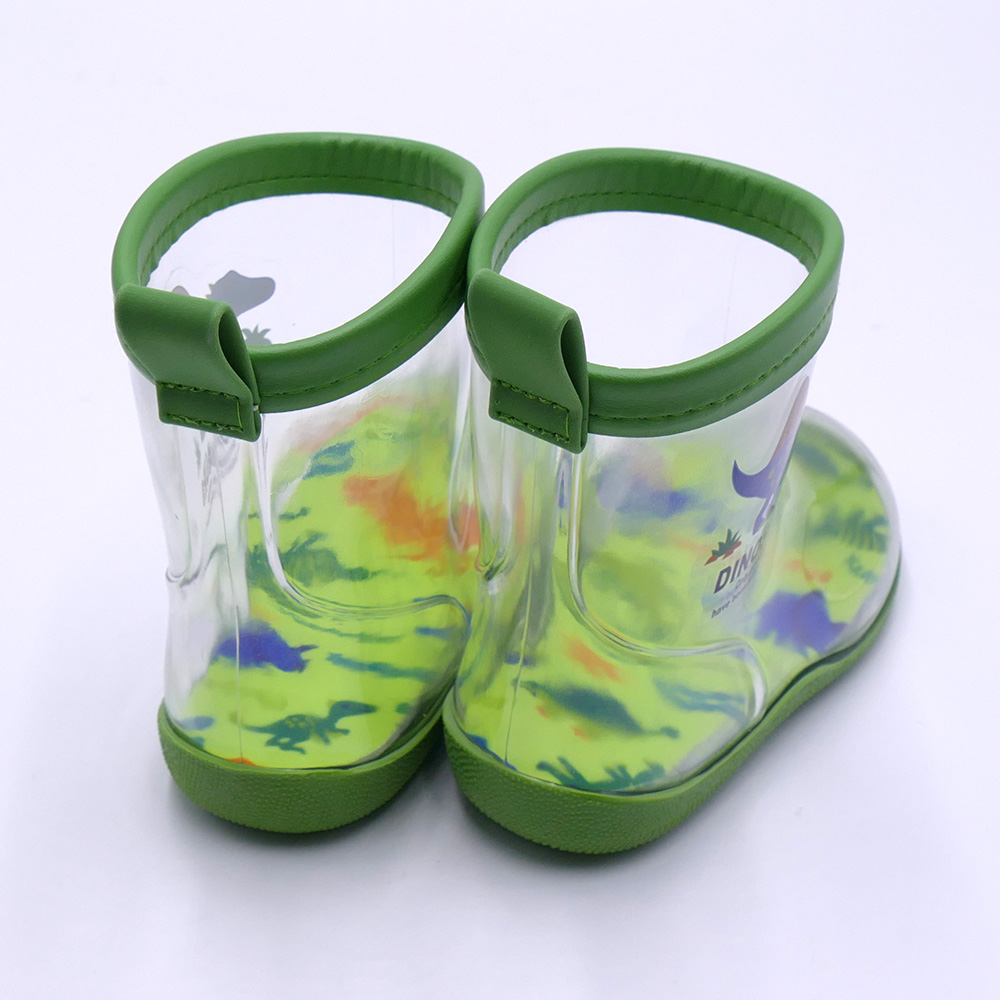 透明 レインブーツ 長靴 14cm 子供 かわいい クリア キッズ 雨具 レイングッズ スケーター skater RIBTCL14 ディノサウルス 恐竜 ダイナソー 男の子 男子