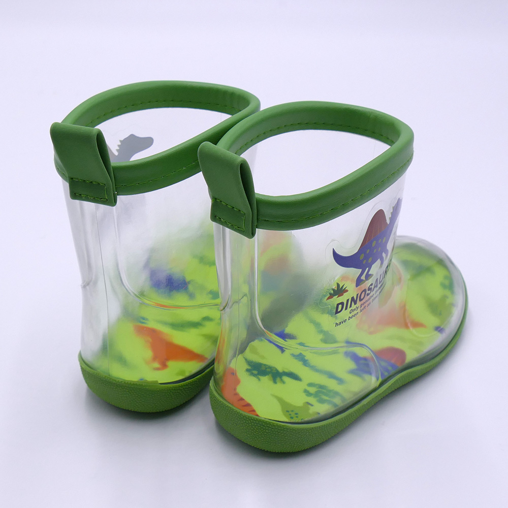 透明 レインブーツ 長靴 15cm 子供 かわいい クリア キッズ 雨具 レイングッズ スケーター skater RIBTCL15 ディノサウルス 恐竜 ダイナソー 男の子 男子