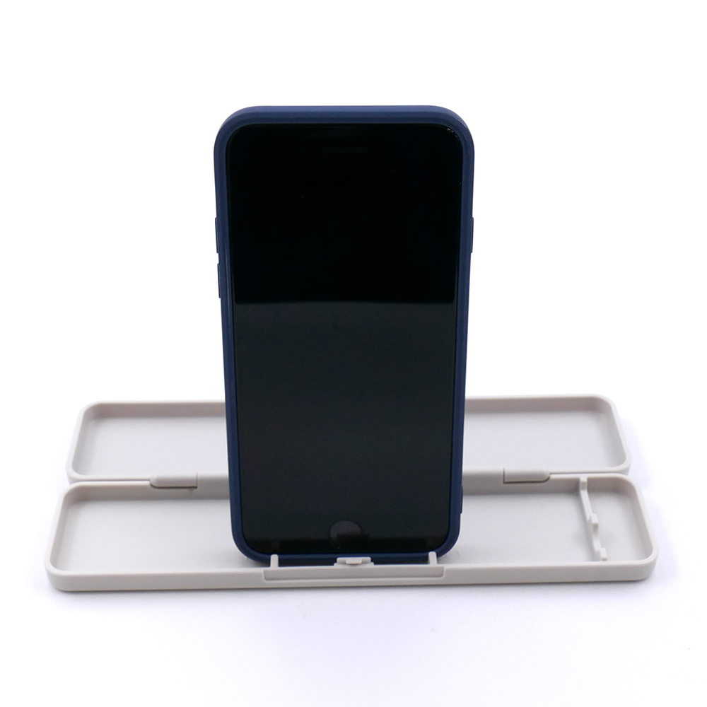 スマホスタンドにもなる音が鳴らないコンビセット(箸・スプーン) 箸18cm ベージュ/CCS3SASS_4973307716980