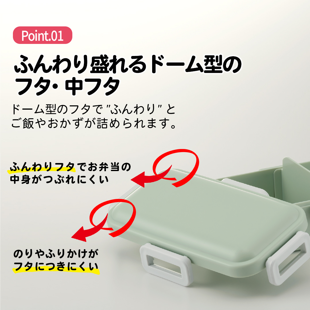 弁当箱 大人 一段 仕切り 食洗機 レンジ 対応 抗菌 日本製 容量 530ml スケーター PFLB6AG ランチボックス ロック キッズドア