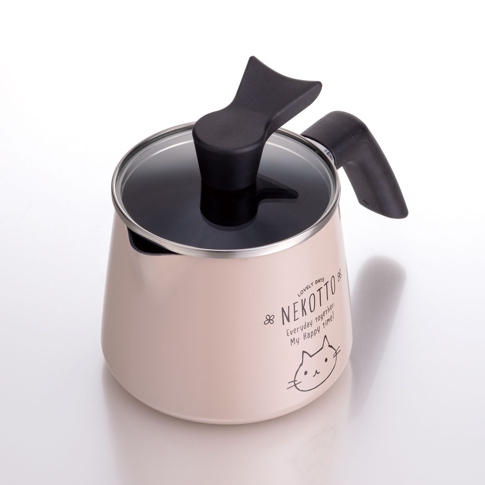 マルチポット 1.3L 1300ml 鍋 なべ 片手鍋 ガス火用 調理器具 調理 料理 スケーター skater ANMP1 ねこっと ネコ柄 猫柄 女の子 女子 レディース