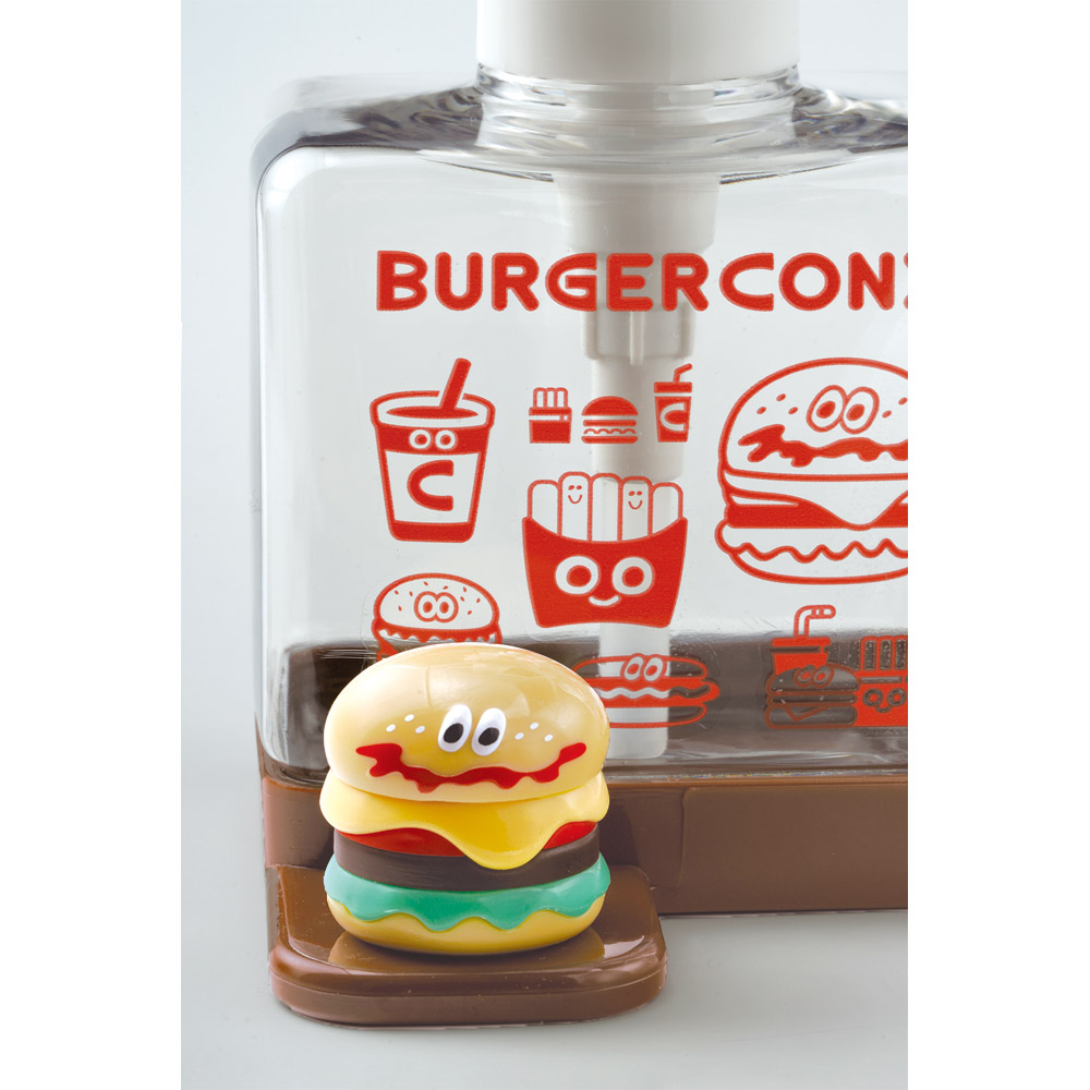 マスコット付き ソープ ディスペンサー 250ml 詰め替え ボトル 手洗い ポンプボトル スケーター skater BSSD1 バーガーコンクス BURGER CONX 男の子 女の子【ハンドソープ 洗面用品 洗面所 手動 キャラクター】