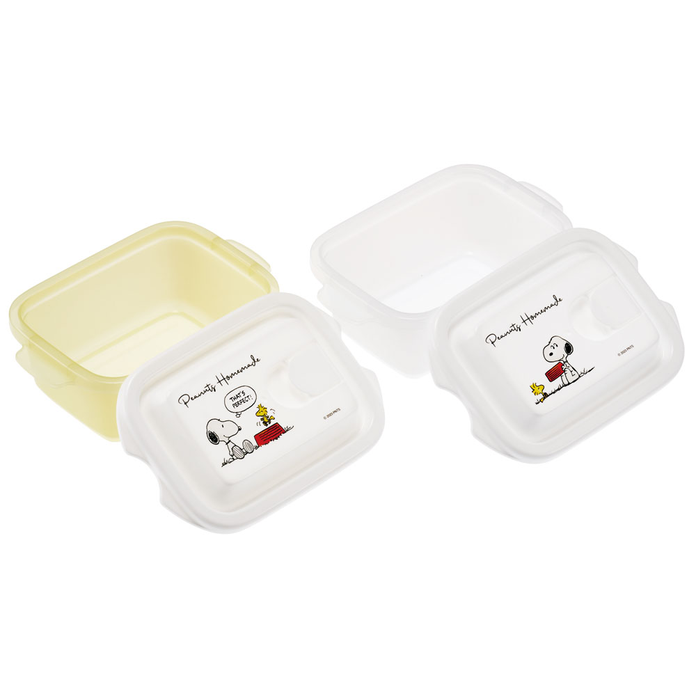 エアー弁 ふわっと 保存容器 セット 2個入り 300ml プラスチック 食品 おしゃれ skater スケーター FCNF1W スヌーピー SNOOPY ピーナッツ 水彩 女性 レディース