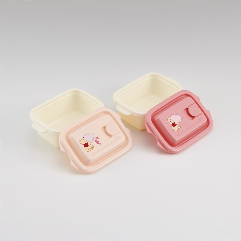 スケーター 保存容器 セット 2個入り 300ml エアー弁 ふわっと プラスチック 食品 おしゃれ skater FCNF1W くまのプーさん HUG&HEART POOH【電子レンジ対応 保存 弁当箱 お弁当箱 ランチ かわいい】