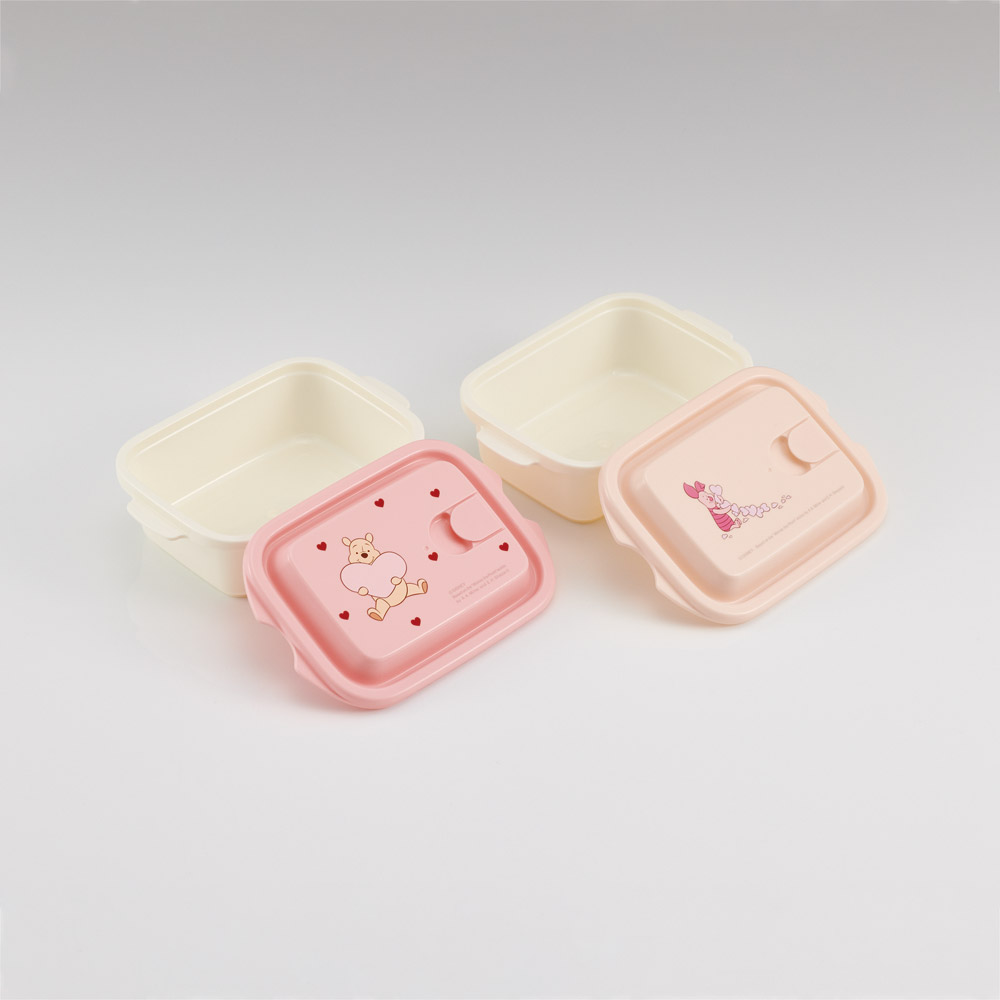 スケーター 保存容器 500ml 2個セット プラスチック 蓋付き 日本製 電子レンジ キャラクター skater FCNF2W くまのプーさん HUG&HEART POOH【レンジ 四角 食品 ドーム型 ふわっと おしゃれ ふた】