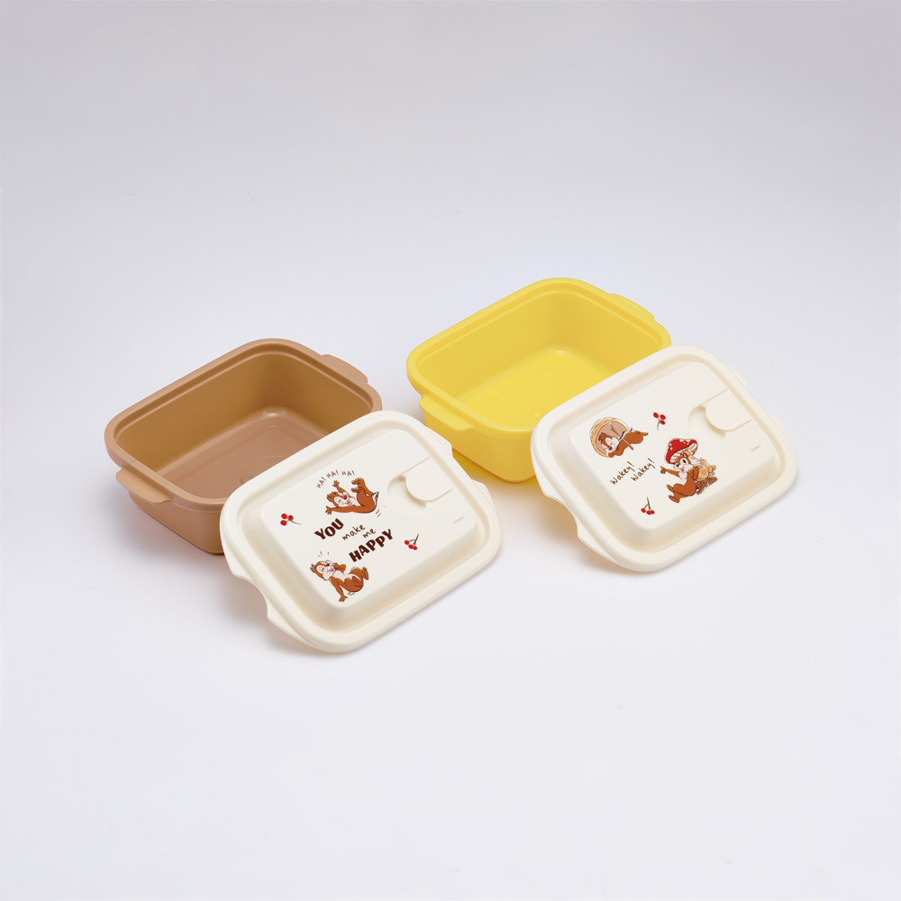 スケーター 保存容器 500ml 2個セット プラスチック 蓋付き 日本製 電子レンジ キャラクター skater FCNF2W チップ＆デール チップとデール オータム AUTUMN【レンジ 四角 食品 ドーム型 ふわっと おしゃれ ふた】