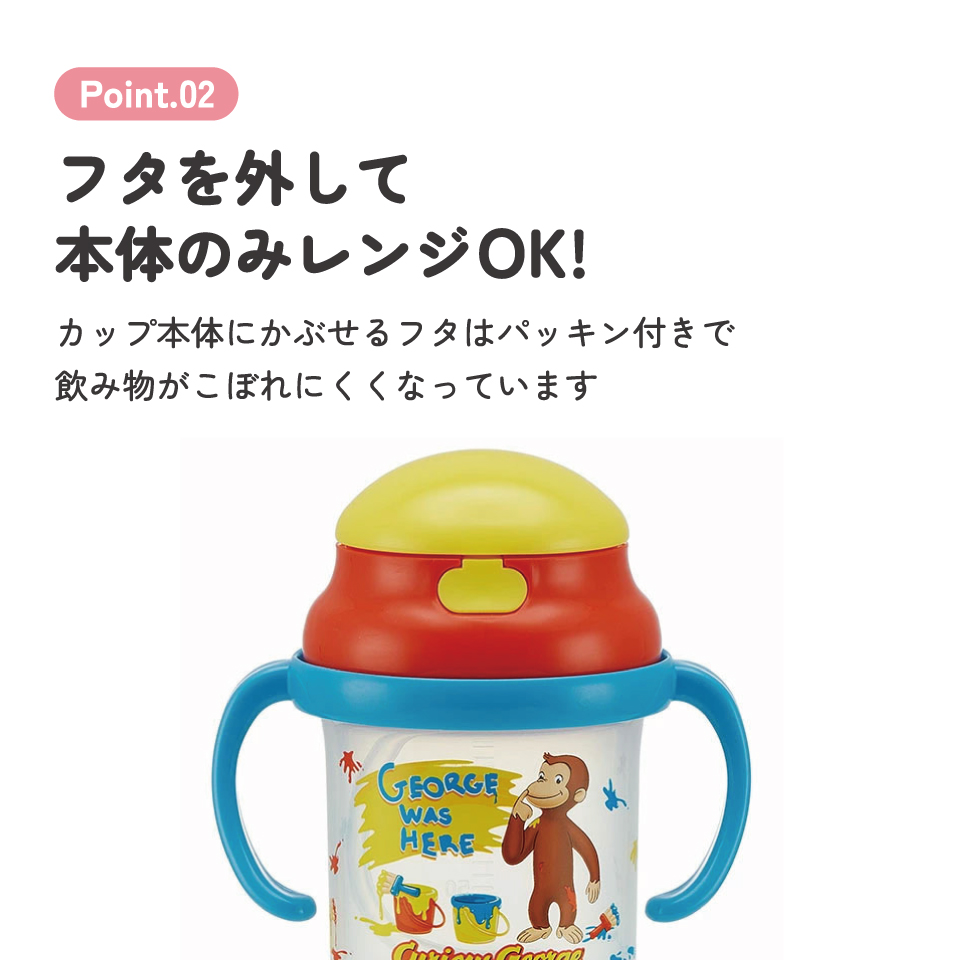 人気商品 シリコン飲み口 ストローホッパー両手マグ おさるのジョージ 替え吸い口1コ付き ベビー用品 キッズ ストロー飲み 両手コップ お出かけ