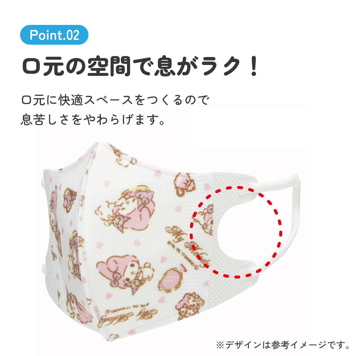 子供立体マスク Sサイズ/7枚入りマイメロディ／MSKB1N_4973307626234
