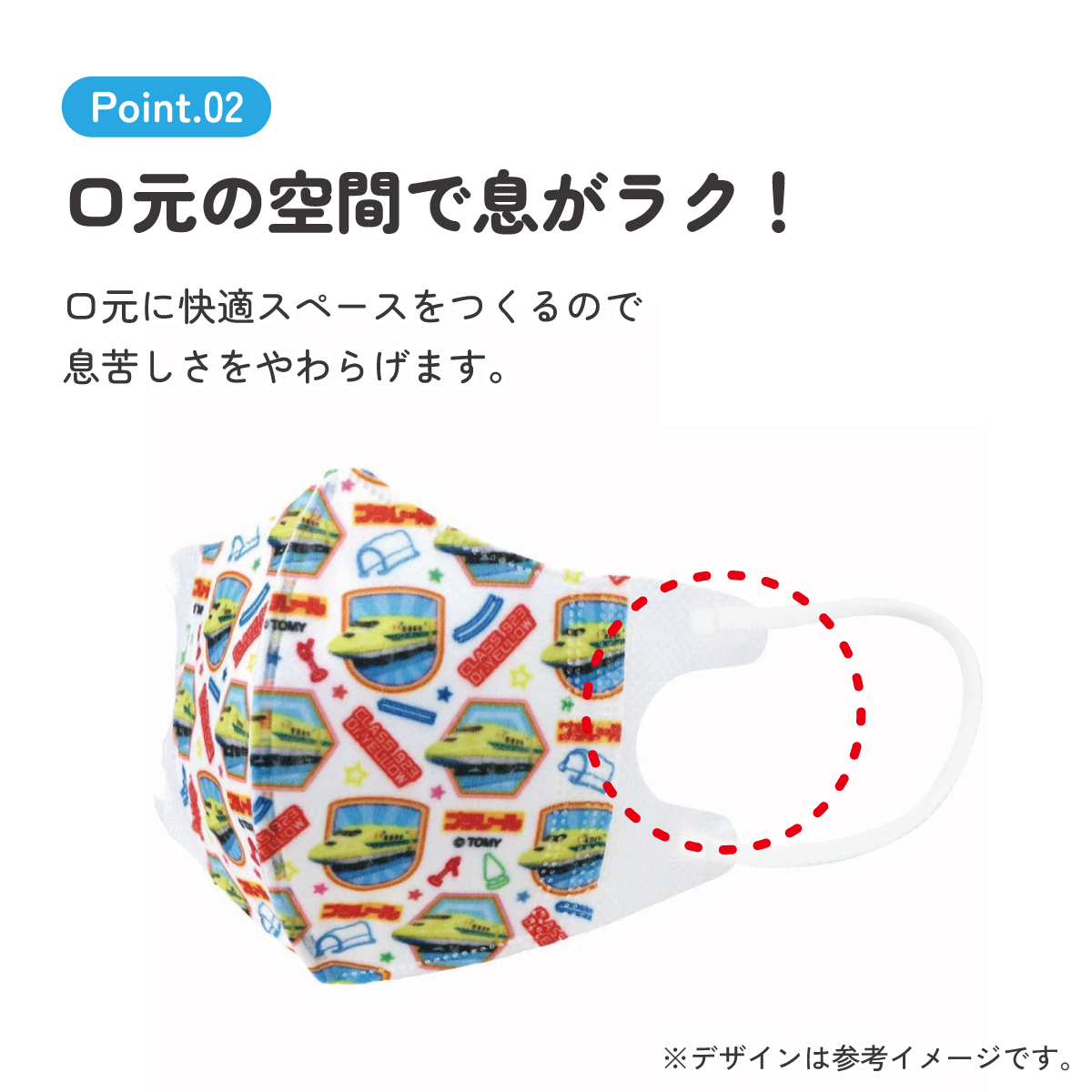 子供立体マスク Sサイズ/7枚入りプラレール２３／MSKB1N_4973307652790