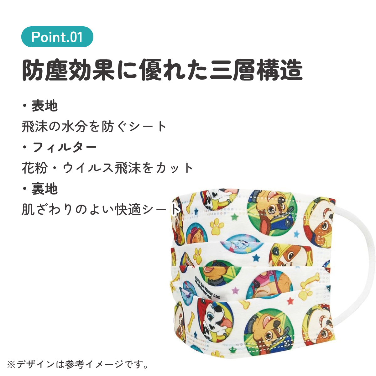 子供プリーツマスク 25枚入り パウ・パトロール/MSKP25_4973307626562