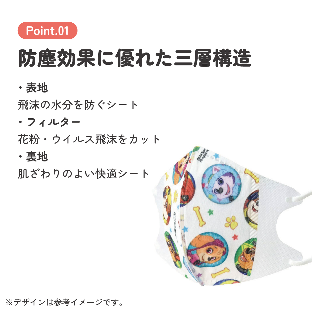 子供立体マスク Mサイズ/7枚入りパウ・パトロール／MSKS3N_4973307626623