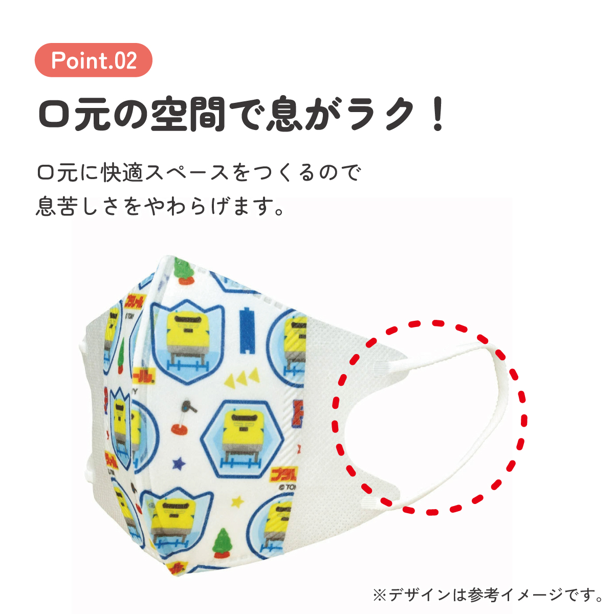 子供立体マスク Mサイズ/7枚入りプラレール２３／MSKS3N_4973307652769
