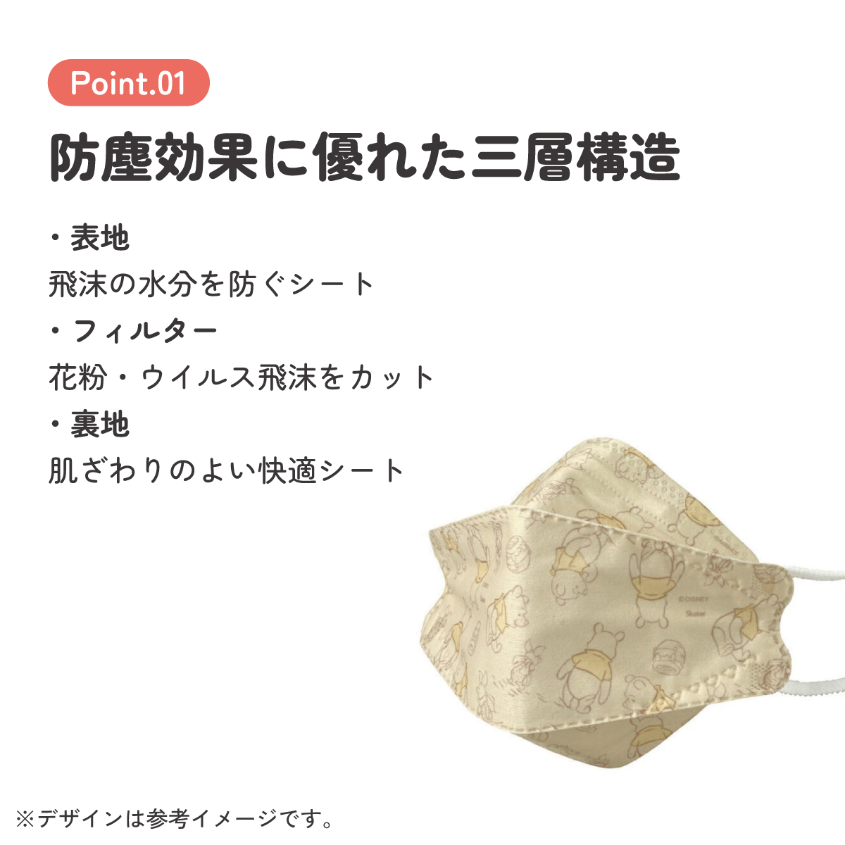 【メール便対象品】 99% カット マスク 不織布 大人 用 高機能 立体 5枚入り 韓国マスク キャラクター スケーター MSKSH4【かわいい 呼吸しやすい 口につかない 口紅 口紅がつかない 立体くまのプーさん プーさん Pooh 女性 レディース】